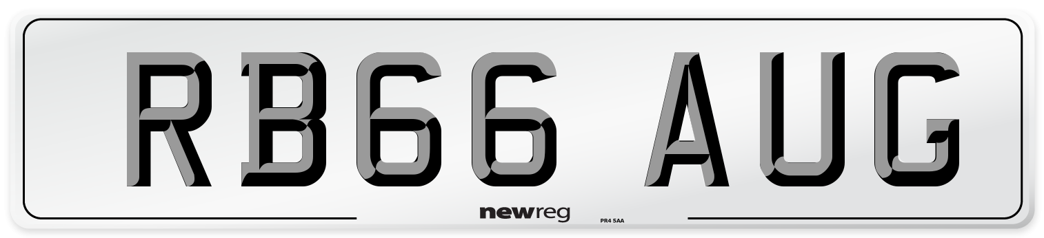 RB66 AUG Number Plate from New Reg